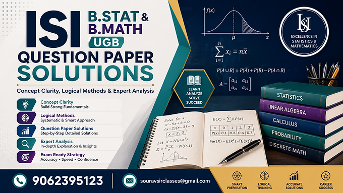 ISI B.Stat & B.Math UGB Question Paper Solutions thumbnail with advanced mathematics problem solving, logical methods, and expert analysis design.