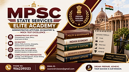 Professional MPSC State Services preparation thumbnail with administrative aptitude GS mastery mock tests and modern maroon gold academy design for WIX blog