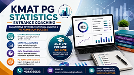 KMAT PG Statistics entrance coaching banner with quantitative aptitude, statistical analysis, data interpretation visuals, postgraduate admission preparation, and modern professional WIX blog design.