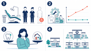 Dental practice owner evaluating staffing, operating costs, patient affordability, and competition from larger dental organizations
