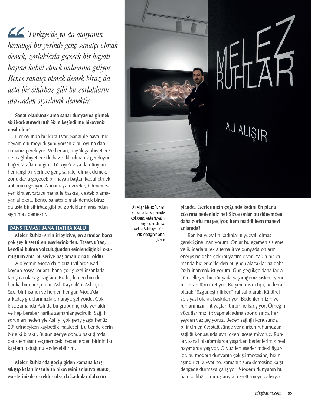 İthaf Art Magazine - 2024 — Ali Alışır