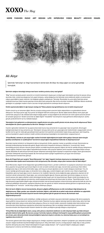 XOXO – 2015 — Ali Alışır