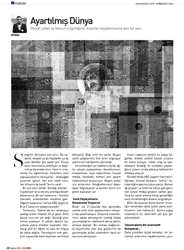 Özgün dergi sayfaları · 2012—2014 — Ali Alışır