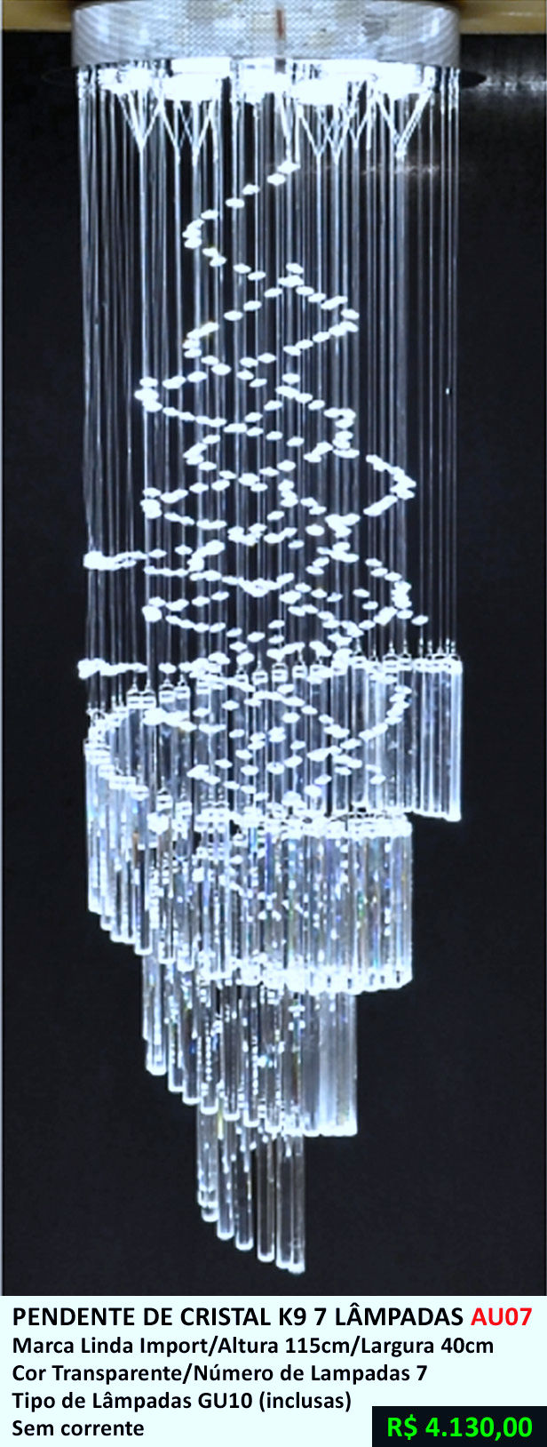 Pendente de Crist. K9 7Lamp - AU07