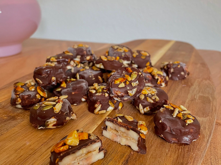 Bananen Erdnussbutter Bites