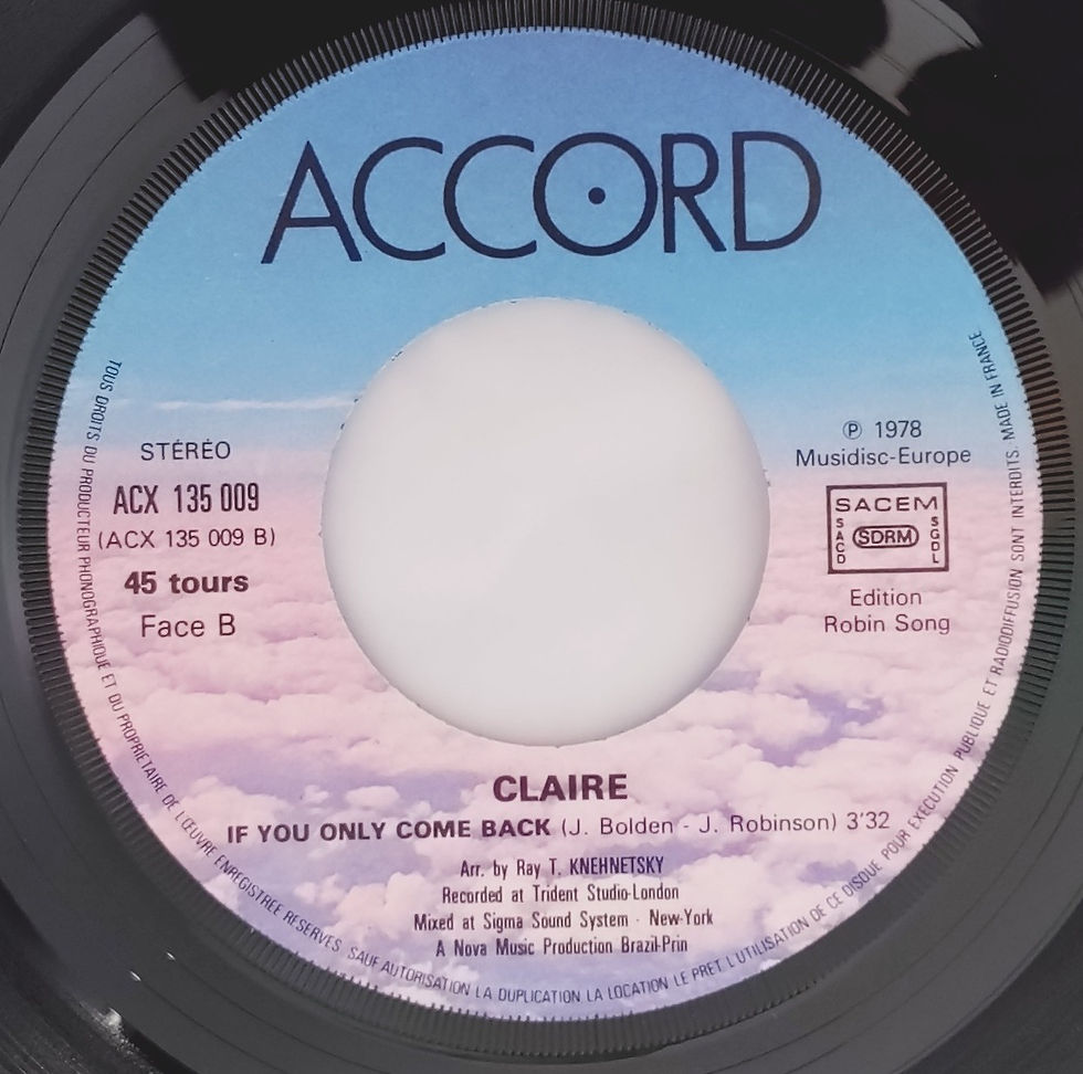 Miniature : Claire* - High On Love (7") Accord France