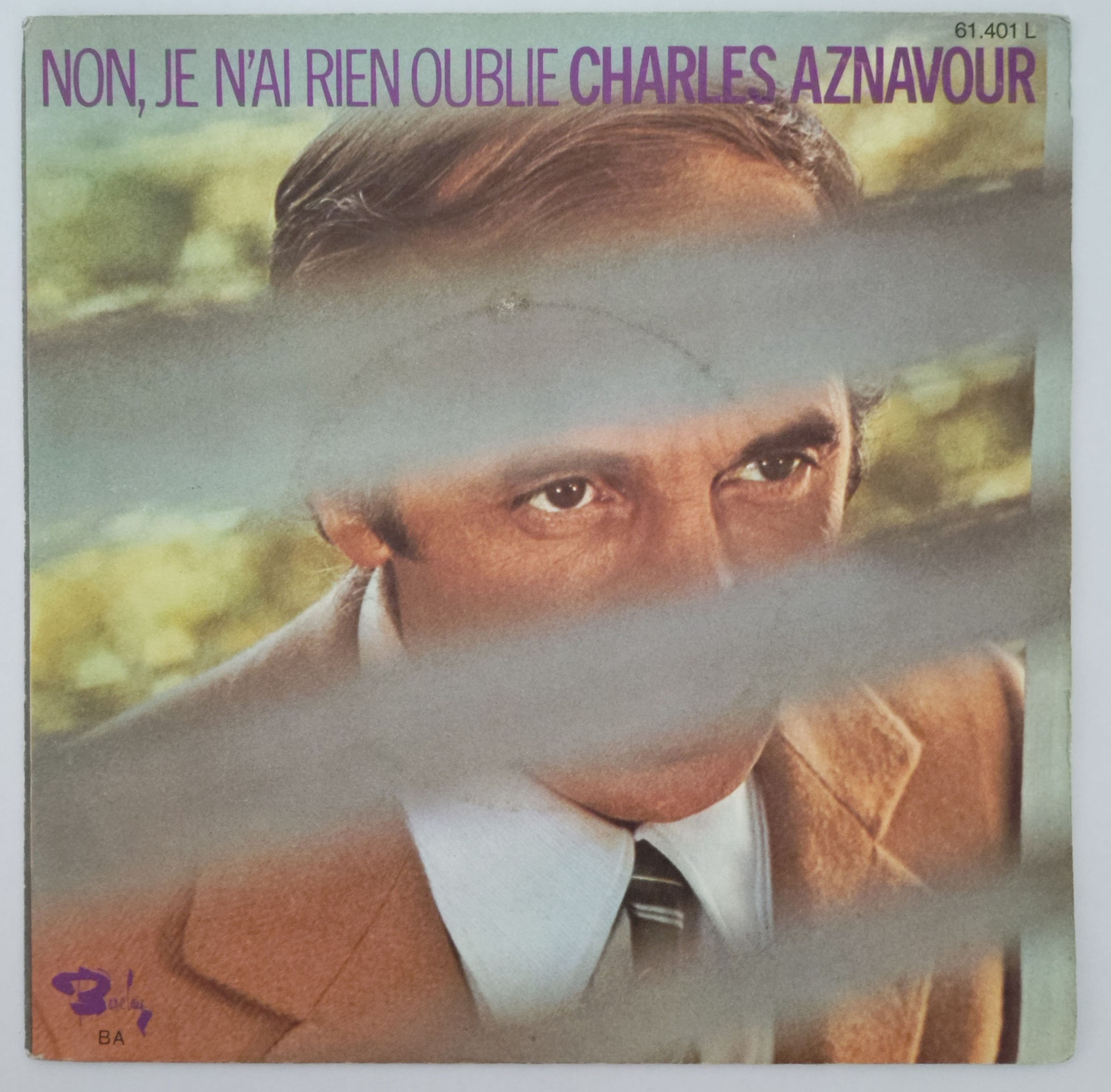 Charles Aznavour - Non, Je N'ai Rien Oublié (7", Single) Barclay France