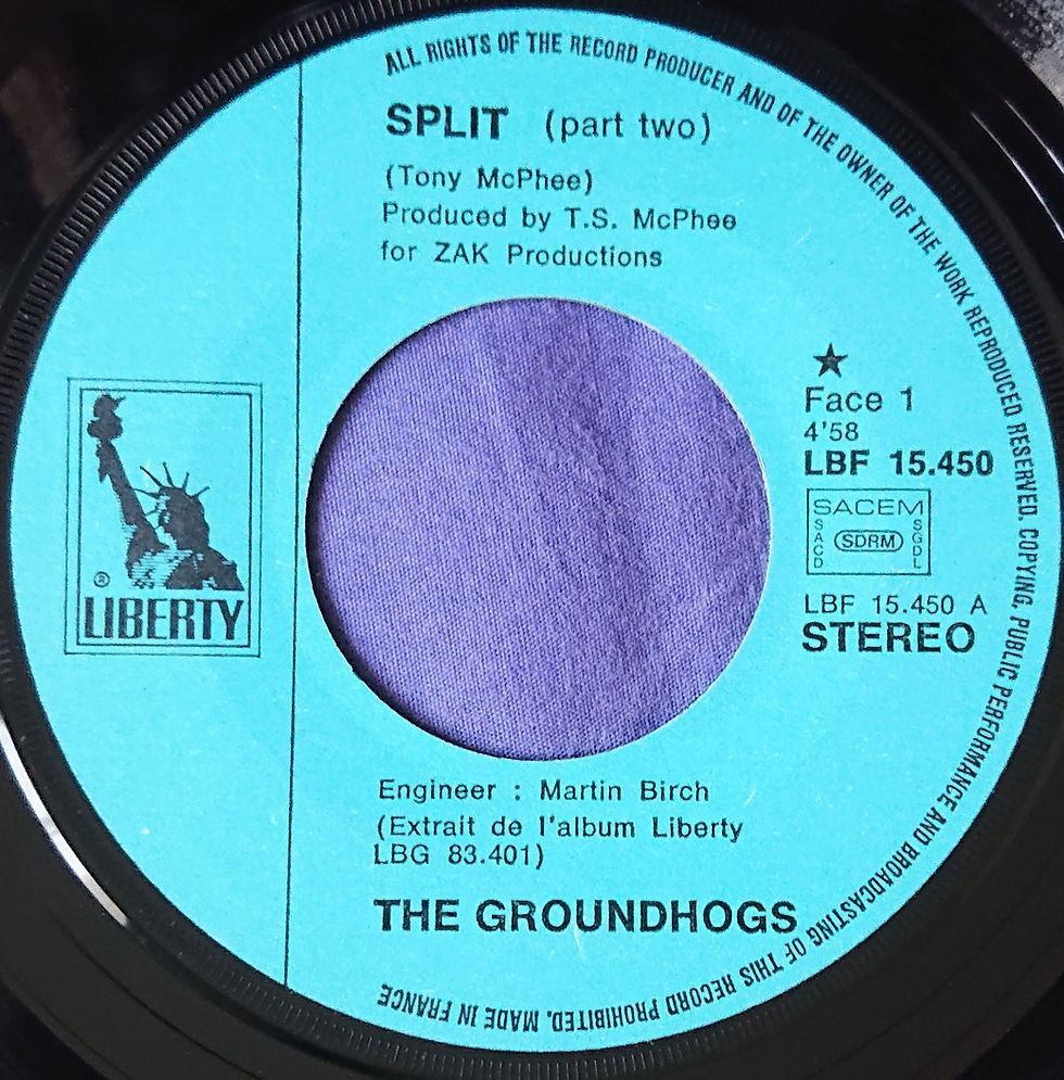 Miniatura: Groundhogs* - Split (7", Single) - Liberty, France