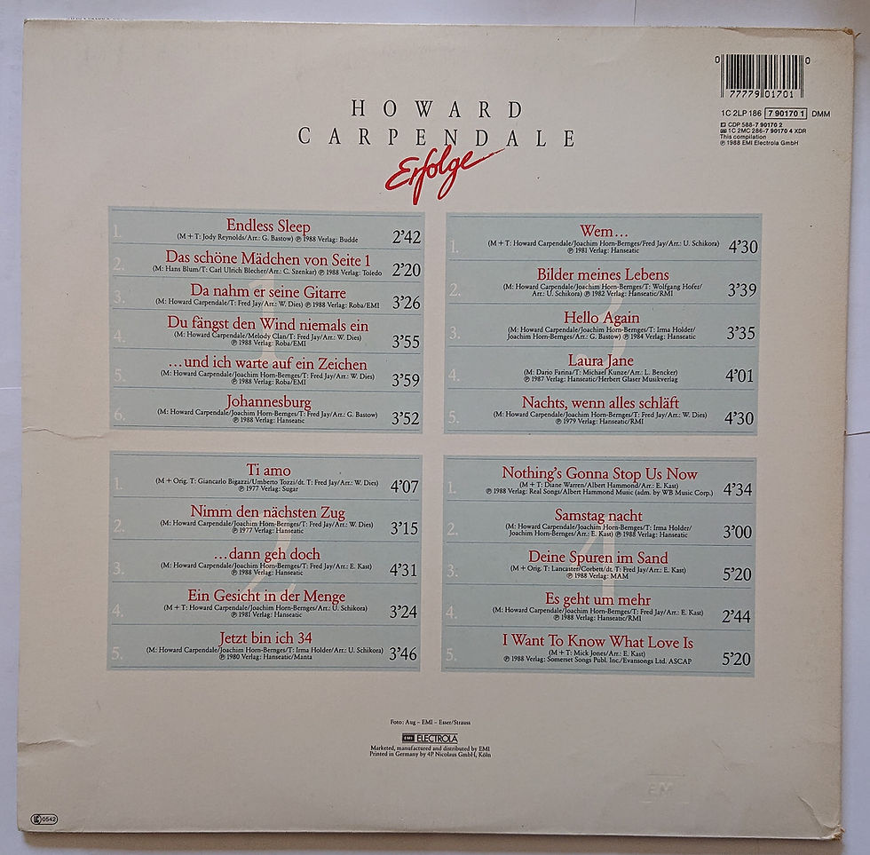 Miniatura: Howard Carpendale ‎– Erfolge 33 x 2 LP - EMI Germany (gatefold)