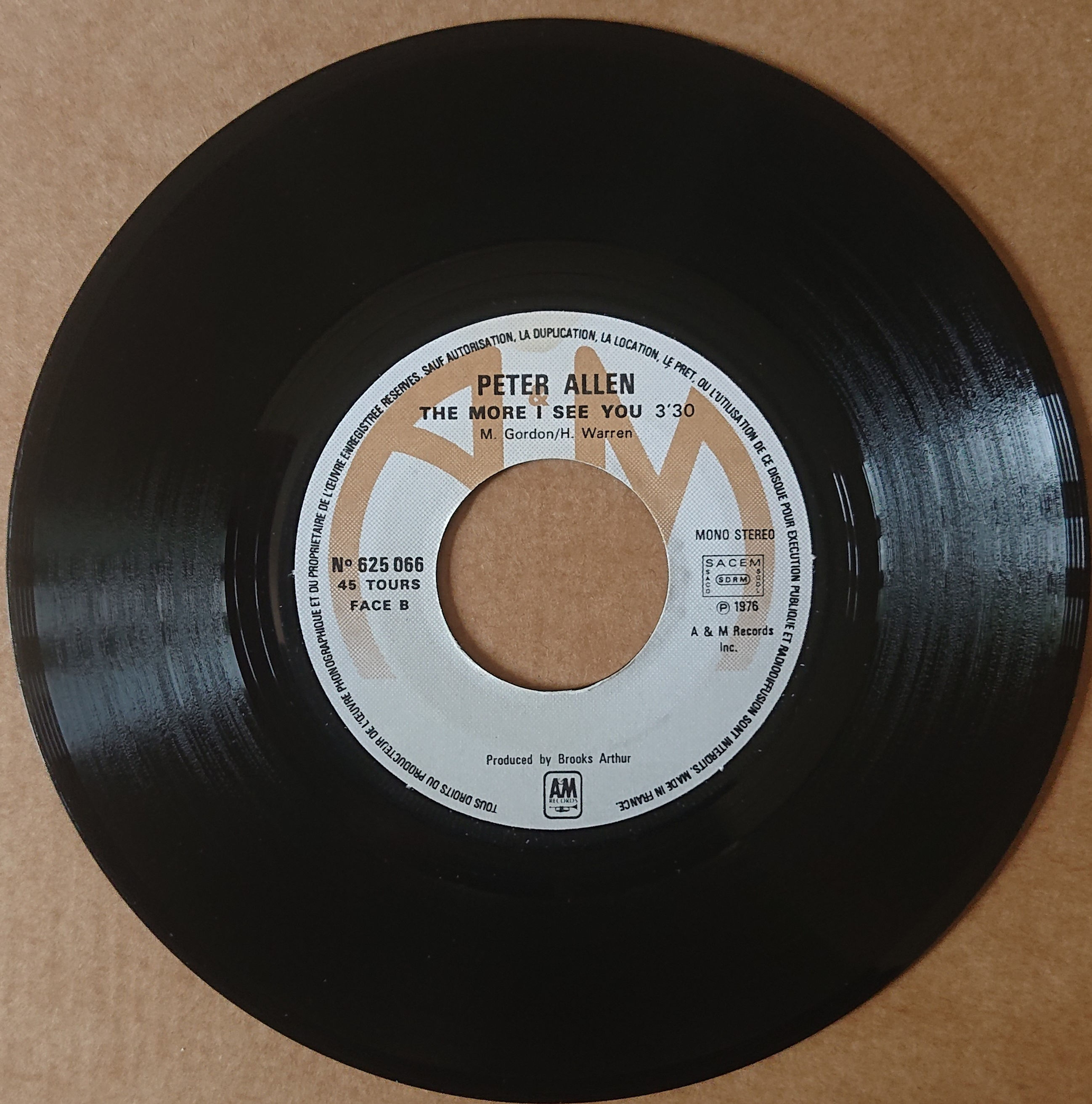 Peter Allen - I go To Rio - A&M France