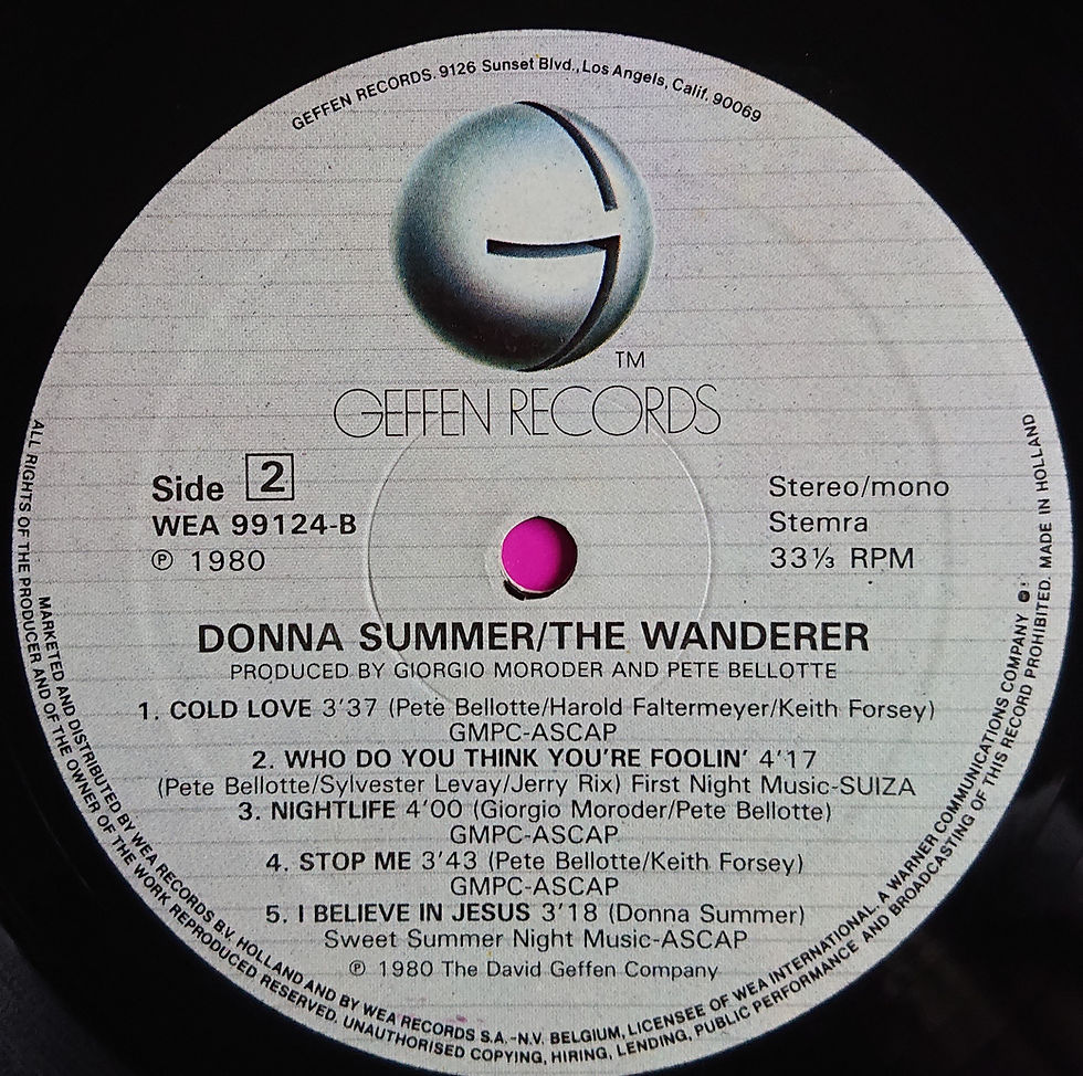 Miniature : Donna Summer - The Wanderer (LP, Album) - Geffen Records  Netherlands