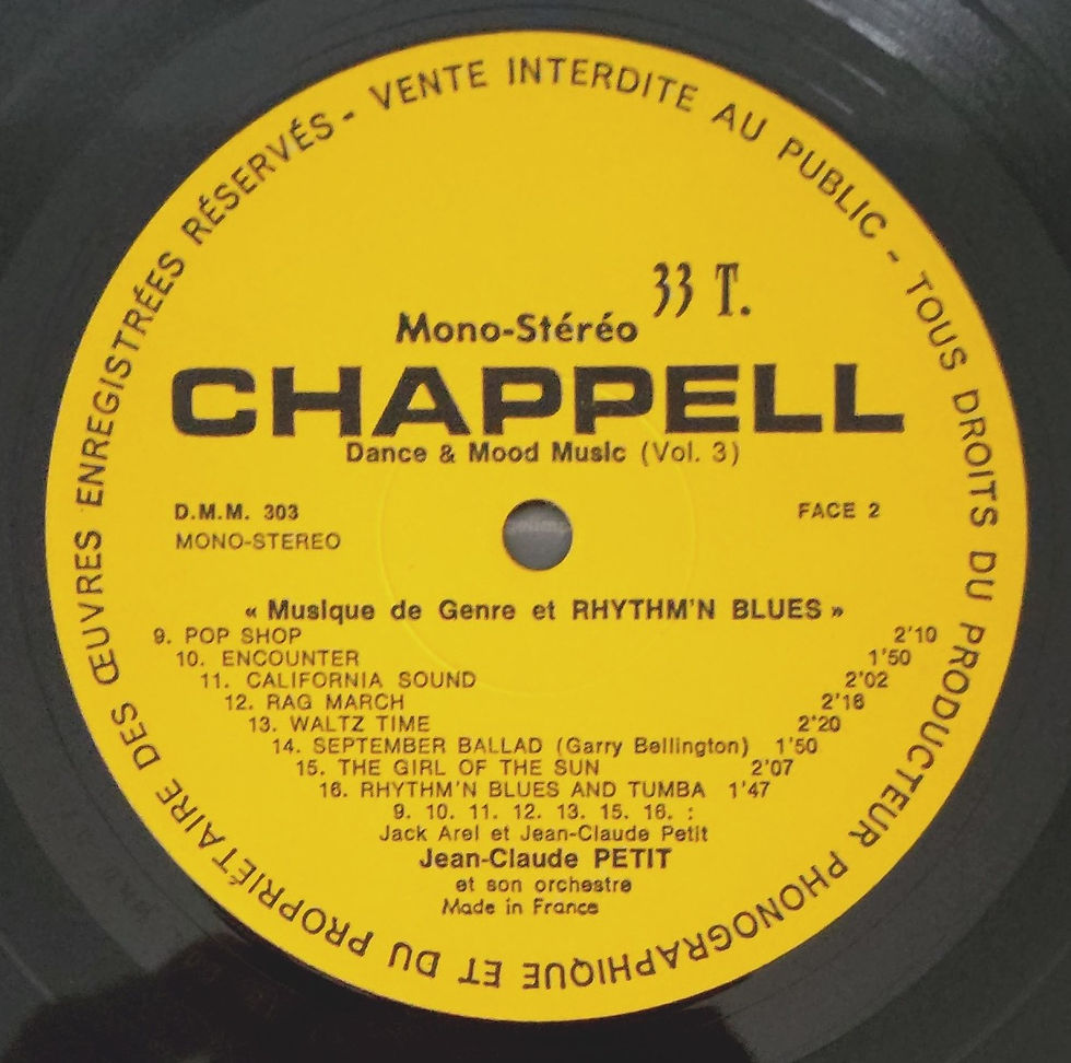 Miniatura: Jean-Claude Petit Et Son Orchestre - Dance And Mood Music Volume 3 (LP)Chappell