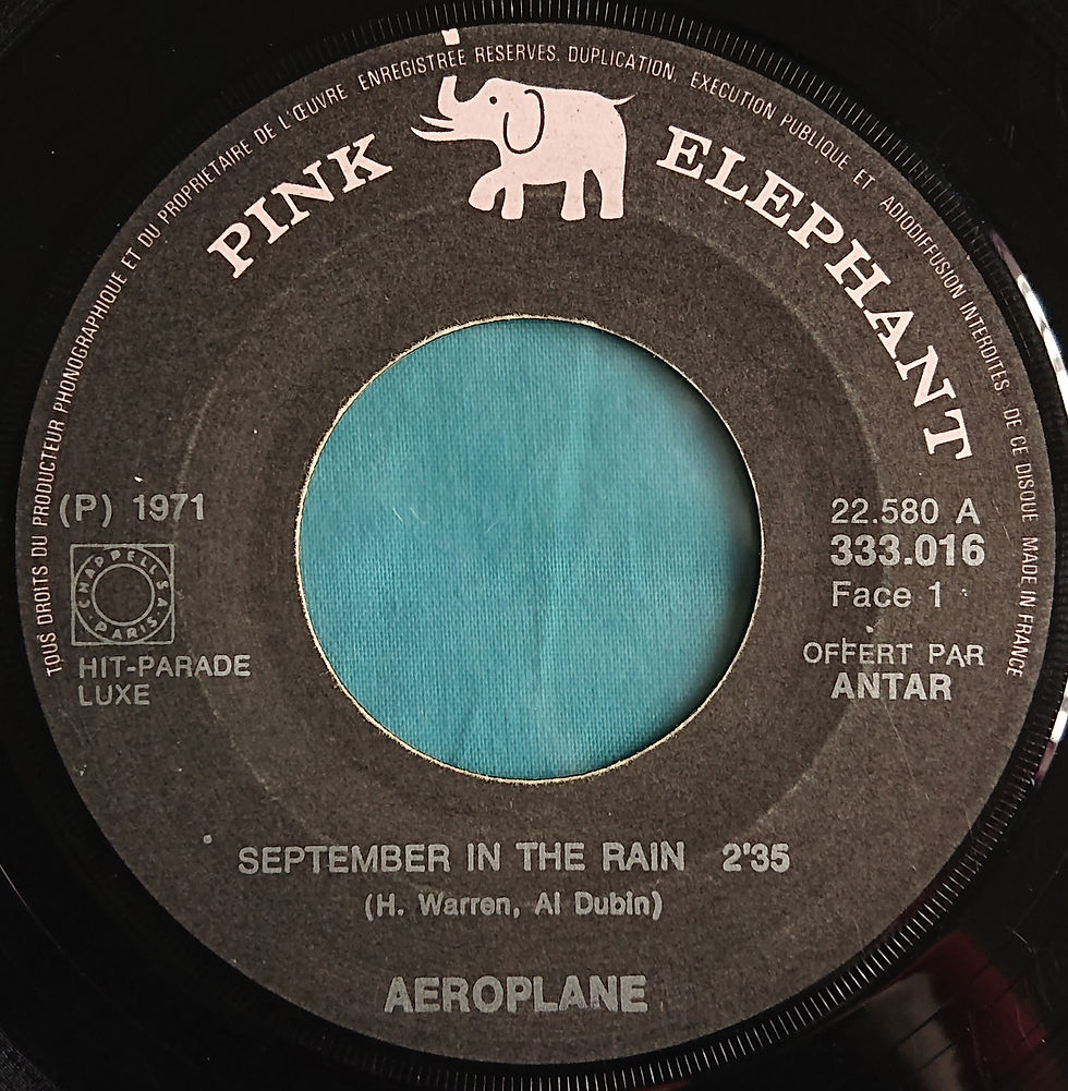 Thumbnail: Aeroplane  - September In The Rain / It's So Better (7", Single)