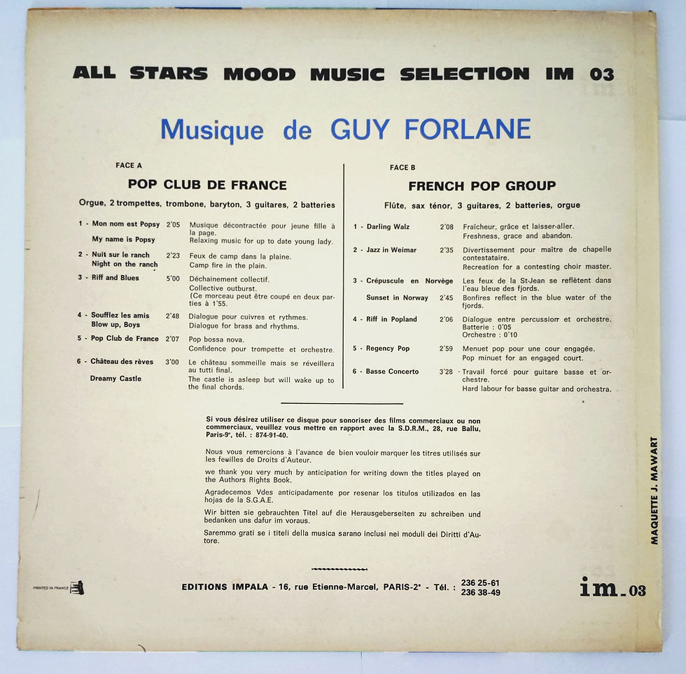 Thumbnail: Guy Forlane Avec Le Pop Club De France Et Le French Pop Group(Disques All stars)