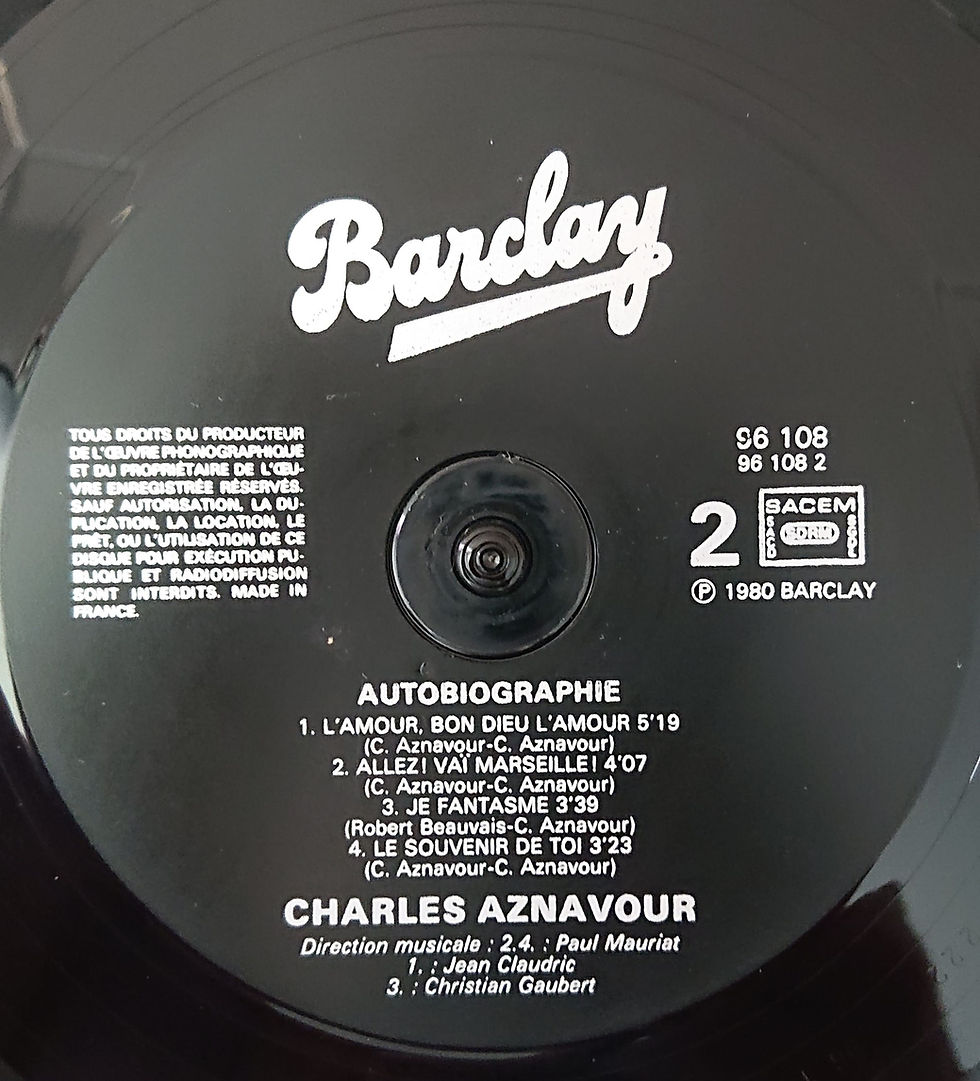 Miniature : Charles Aznavour - Autobiographie (LP, Album, Gatefold) - Barclay France