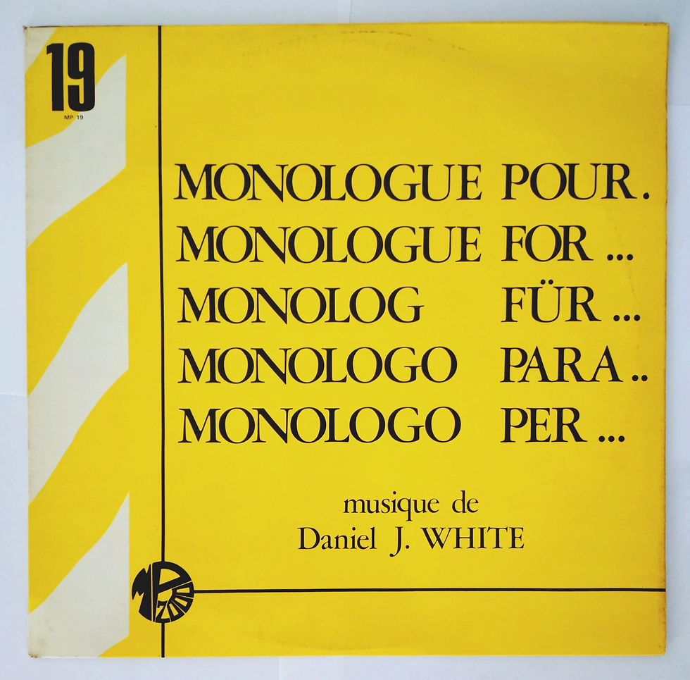Miniature : Daniel J. White - Monologue Pour... (LP) Editions Montparnasse 2000  France‎