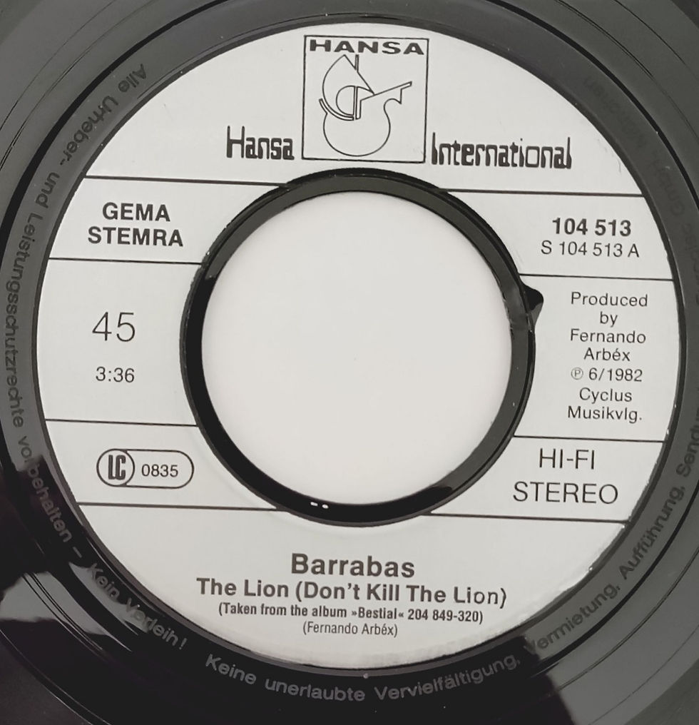 Thumbnail: Barrabas - The Lion(Don't Kill The Lion) (7", Single) Hansa International Europe