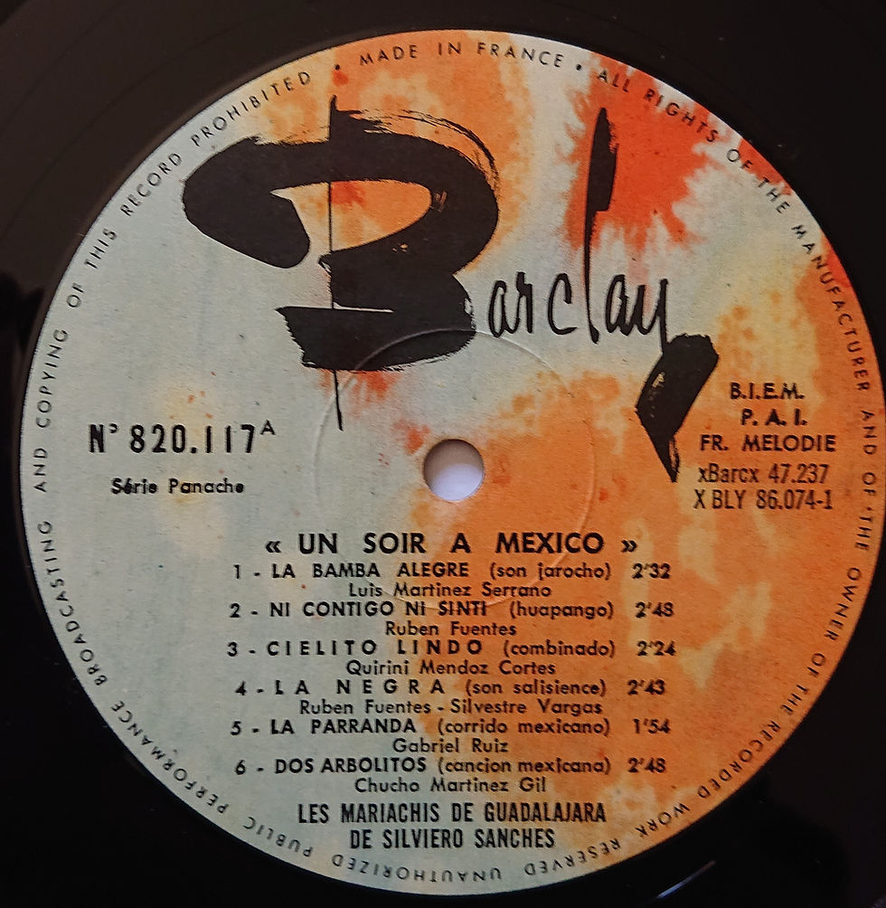 Miniature : Les Mariachis De Guadalajara De Silviero Sanches – Un Soir A Mexico LP - Barclay
