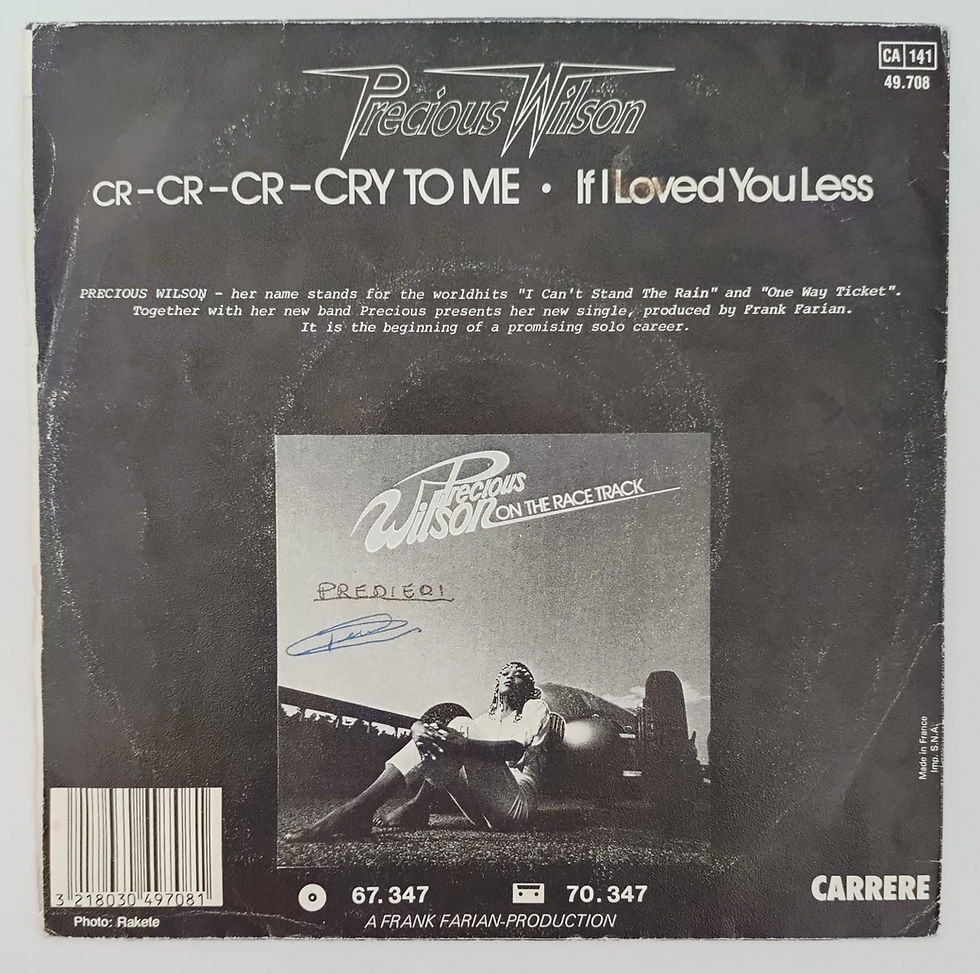 Thumbnail: Precious Wilson - Cr-Cr-Cr-Cry To Me (7") Carrere France