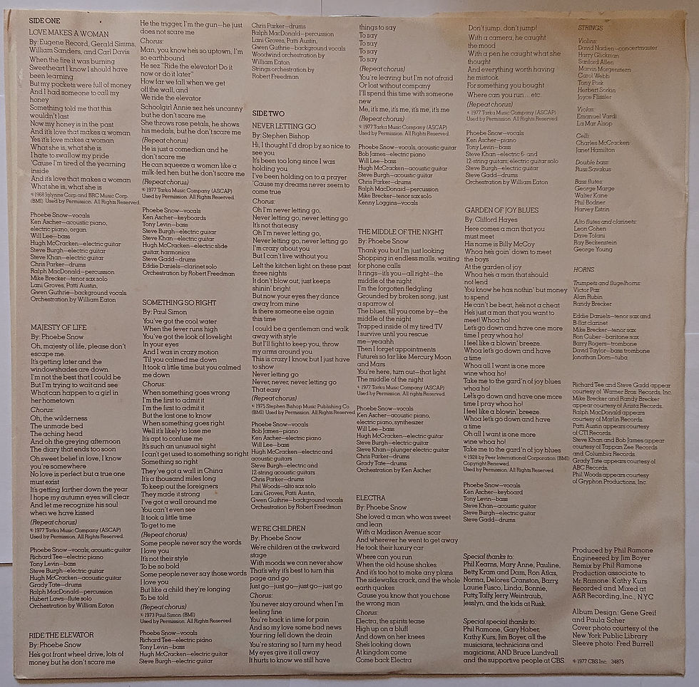 Thumbnail: Phoebe Snow ‎– Never Letting Go  LP - Columbia  US