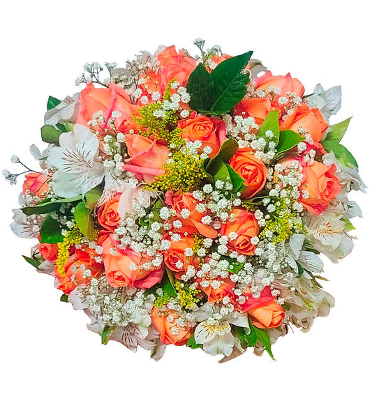 Buque Cor Quente com Alstroemerias
