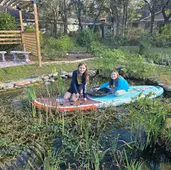 Making a Splash; Using a Paddle Board in the Pond!