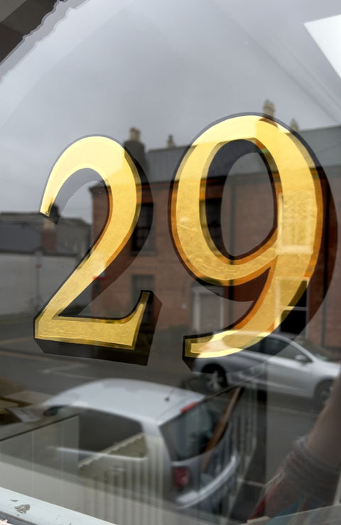 23ct gold leaf house number