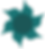 A teal, stylized image of a flower with a circular center.