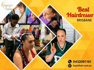 Professional hairdresser styling a client's hair at Kayisi Hair Salon