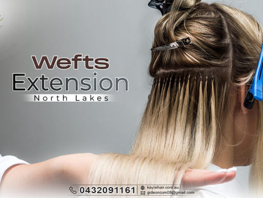 Elegant hairstyle with beautiful weft hair extensions
