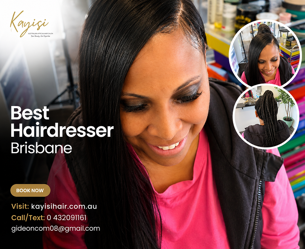 Professional hairdresser styling a client's hair at Kayisi Hair Salon