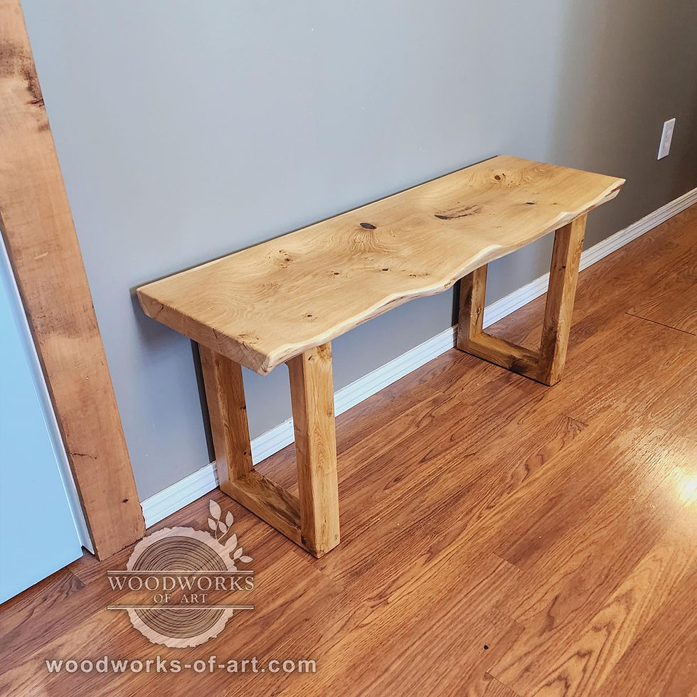 Thumbnail: solid wood bench oak live edge