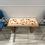 Thumbnail: Live-edge maple bench with carved, hand painted epoxy filled leaves, leg options