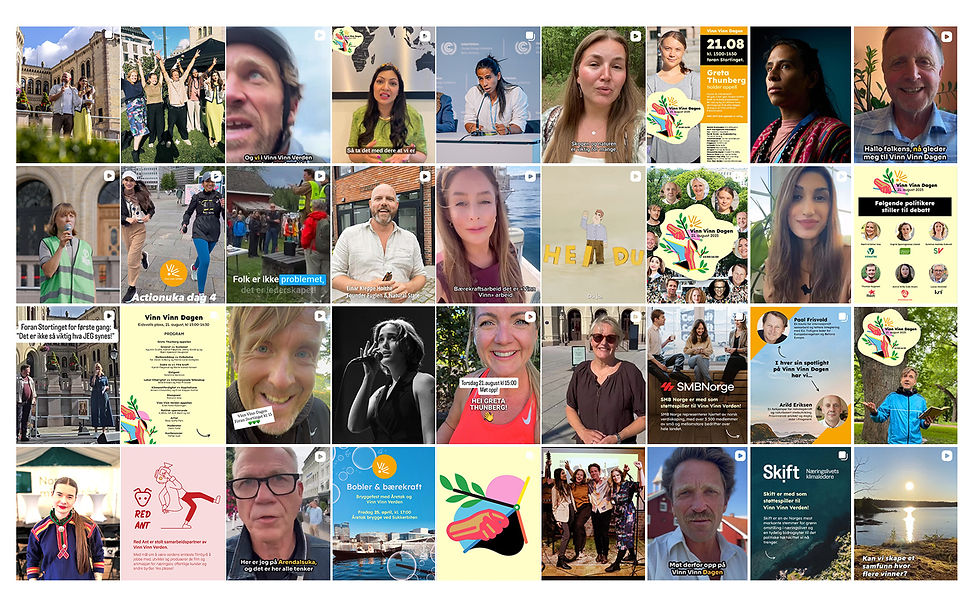 Social media post for Vinn Vinn Verden, distributed on multiple platforms.