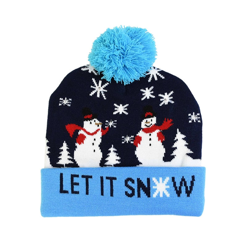 Thumbnail: LED Christmas Hat Sweater Knitted Beanie Christmas Light Up Knitted Hat
