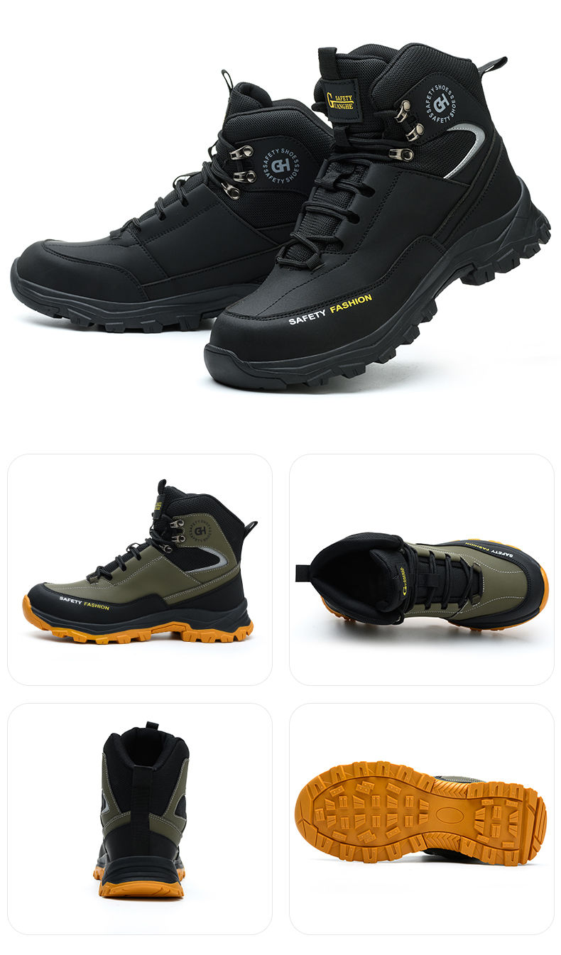 Thumbnail: New 2024 Fashion Men's Work & Safety Boots Steel Toe Cap Crush-Resistant
