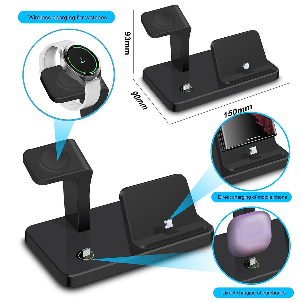 Thumbnail: Charging Station for Samsung S23 S22 Note 20 Z Flip Fold 4 Type C 3 in 1