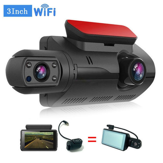 Thumbnail: Dual Lens Dash Cam for Cars Black Box Full HD 1080P Car Video Recorder with WIFI