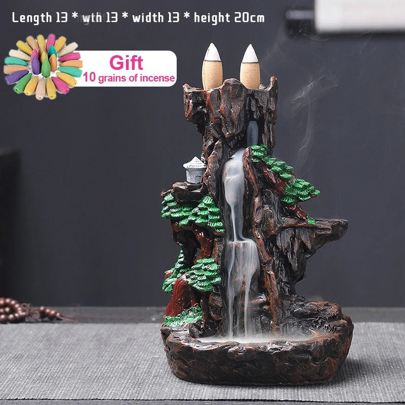Thumbnail: Mountains River Waterfall Incense Burner Fountain Backflow Aroma Smoke Censer