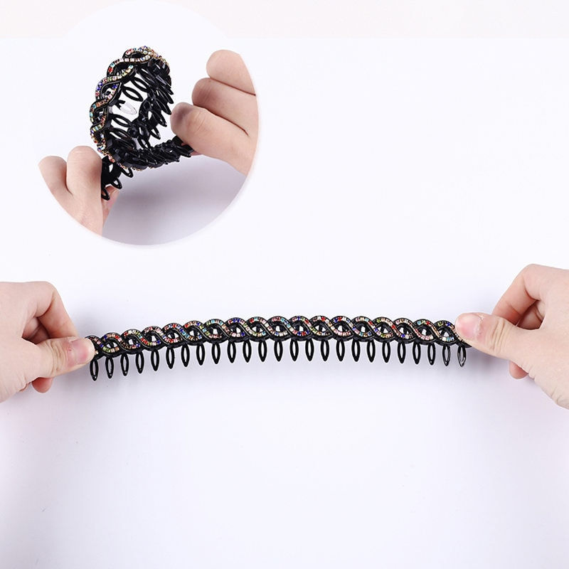Thumbnail: AWAYTR Hairbands Non-slip Bezel Colorful Rhinestone Flower Water Ripple Hair 