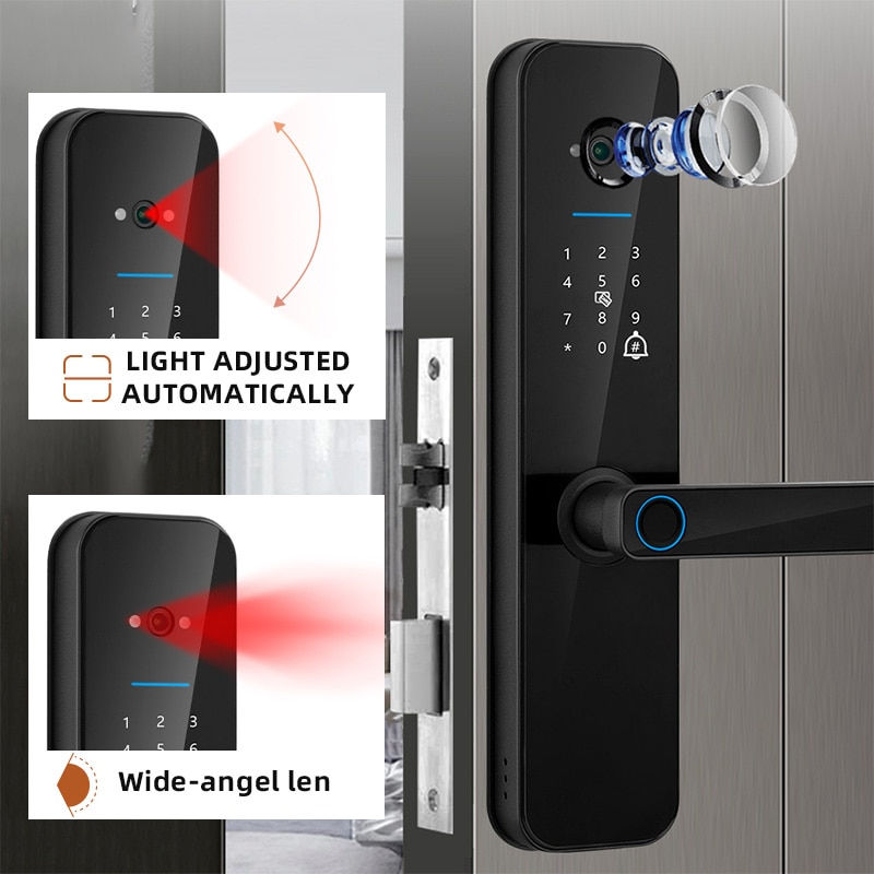 Thumbnail: XSDTS Tuya Wifi Digital Electronic Smart Door Lock With Biometric Camera Fingerp