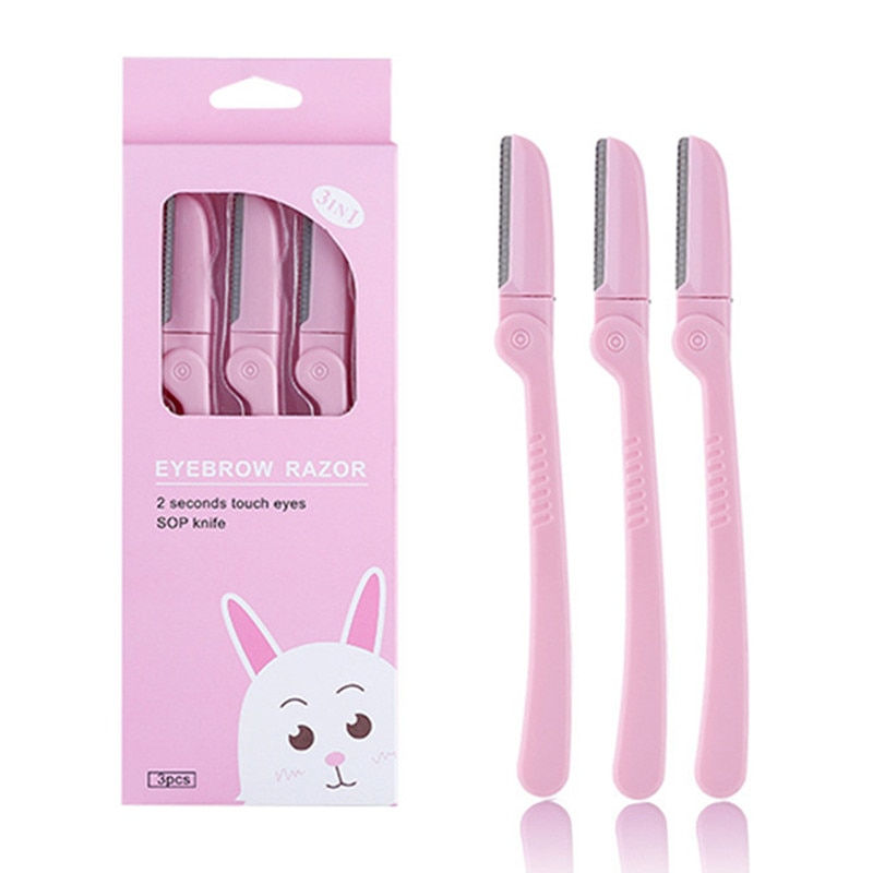 3Pcs/Set Pink Facial Eyebrow Trimmer Armpit Hair Razor Beauty Face Eye brow