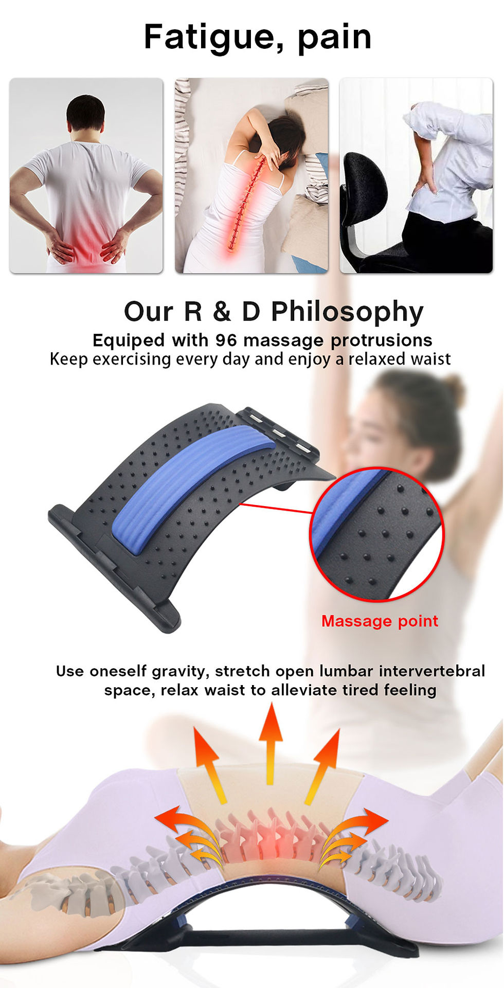 Thumbnail: Magnetic Back Massage Muscle Relax Stretcher Posture Therapy Corrector Back 