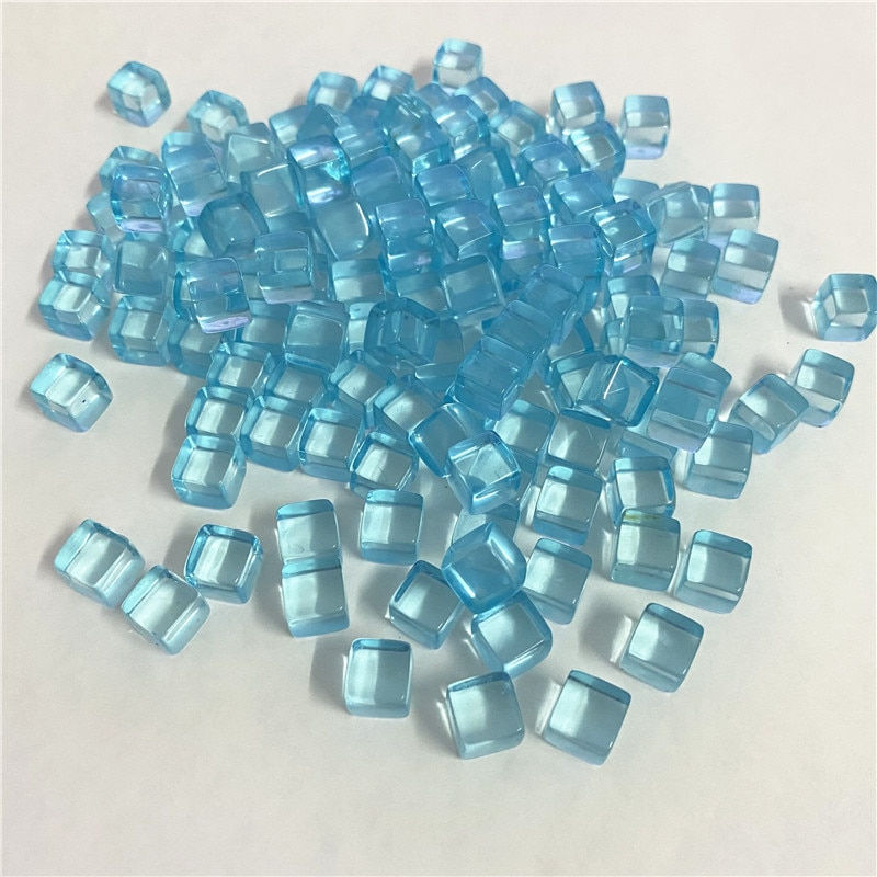 Thumbnail: 100Pcs/Set 8mm Acrylic Transparent Grey Square Corner Colorful Crystal Dice Ches