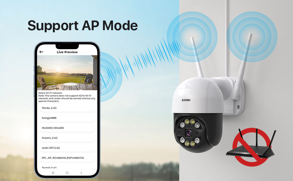 Thumbnail: ZOSI PTZ Wifi IP Camera 4MP 3MP Outdoor AI Person Vehicle Package Pet Detect Wir