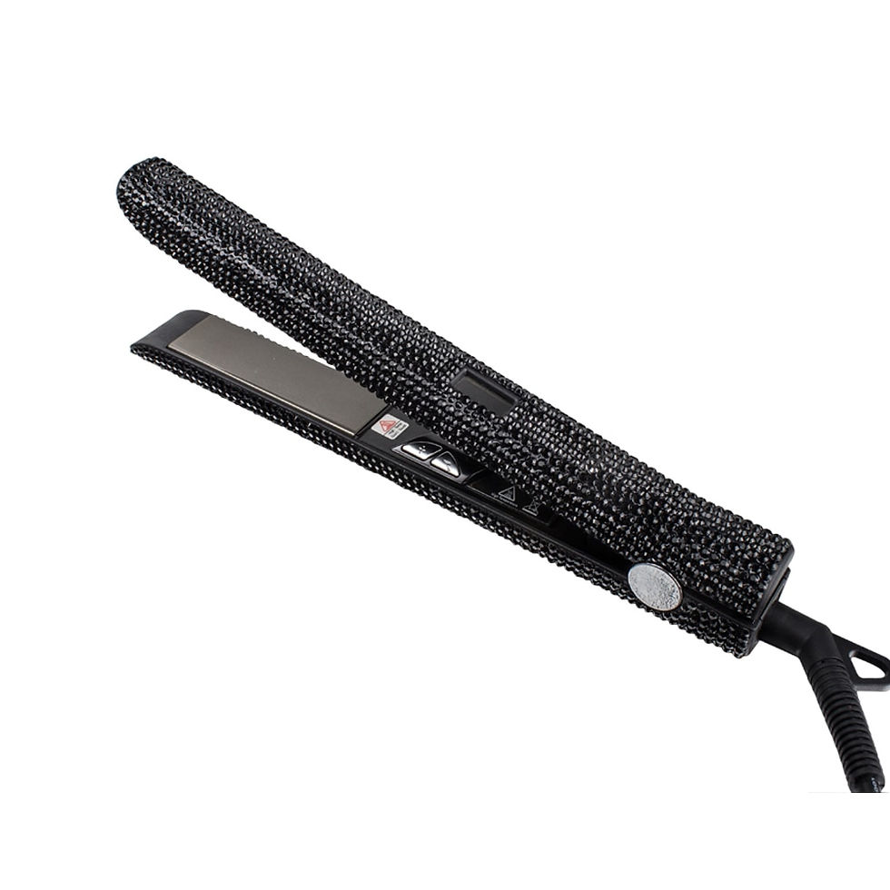 Thumbnail: Hair Straightener Rhinestone Ceramic Flat Iron Profession Salon Hair