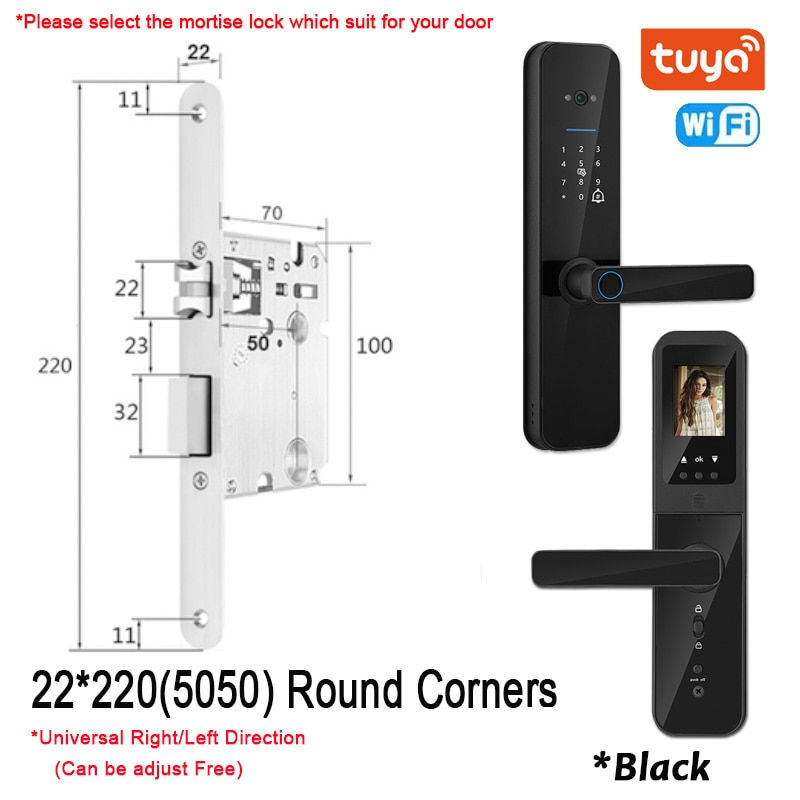 Thumbnail: XSDTS Tuya Wifi Digital Electronic Smart Door Lock With Biometric Camera Fingerp