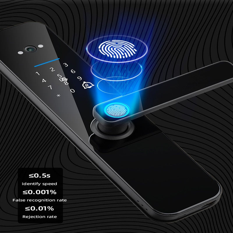 Thumbnail: XSDTS Tuya Wifi Digital Electronic Smart Door Lock With Biometric Camera Fingerp