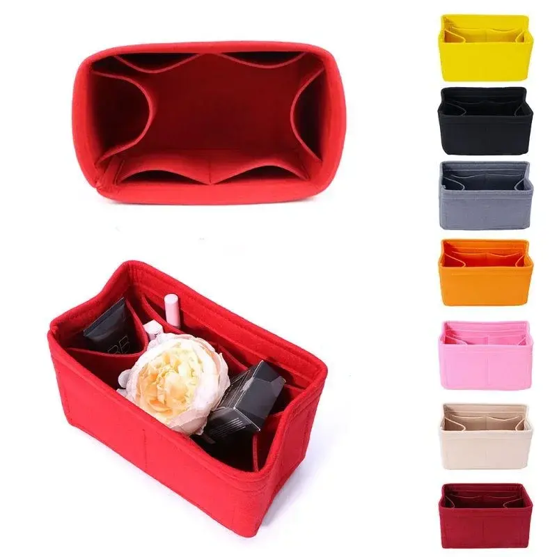 Thumbnail: Felt Insert Bag Makeup Bag Interior Handbag Portable Storage Tote Bags Travel 