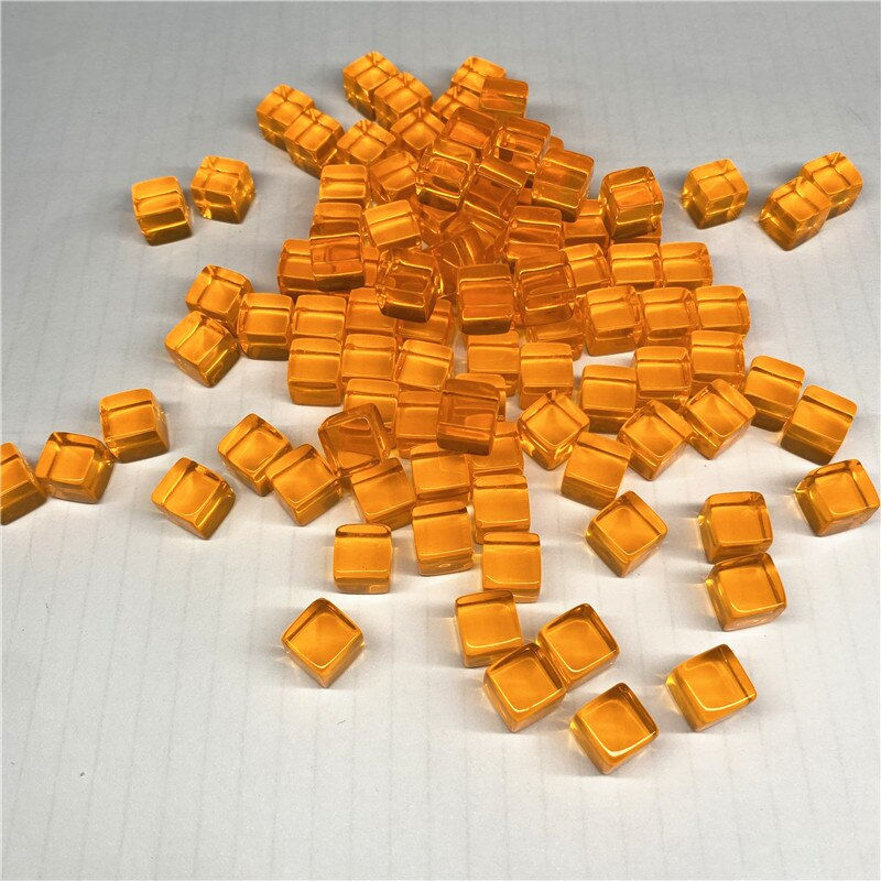 Thumbnail: 100Pcs/Set 8mm Acrylic Transparent Grey Square Corner Colorful Crystal Dice Ches
